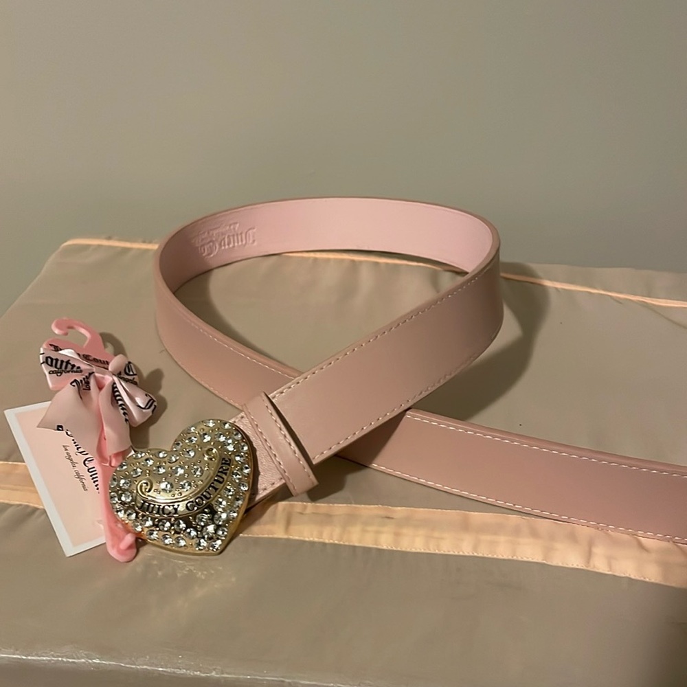 Juicy Couture belt with rhinestone & fold hardware detail NWT